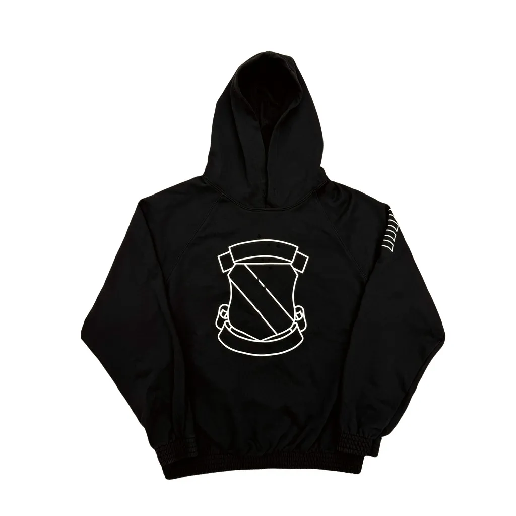 Number Nine aw01 shield emblem hoodie N9 Ripped Shotgun badge
