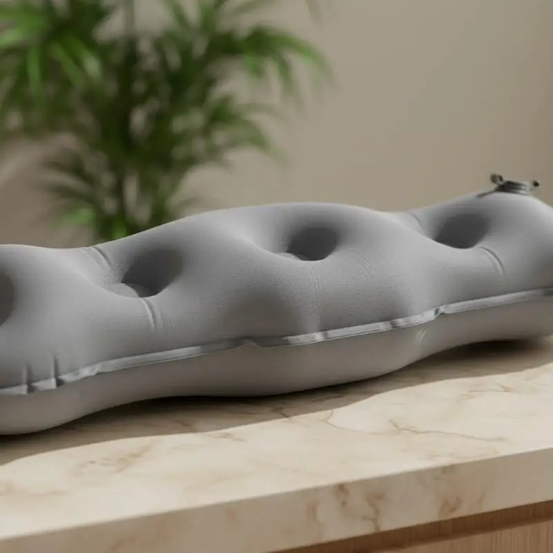 Tragbares, aufblasbares Lendenkissen zur Druckentlastung, Rückenstützkissen mit Aufbewahrungstasche für Büro, Zuhause, Auto, Reisen und Camping – Detail 9