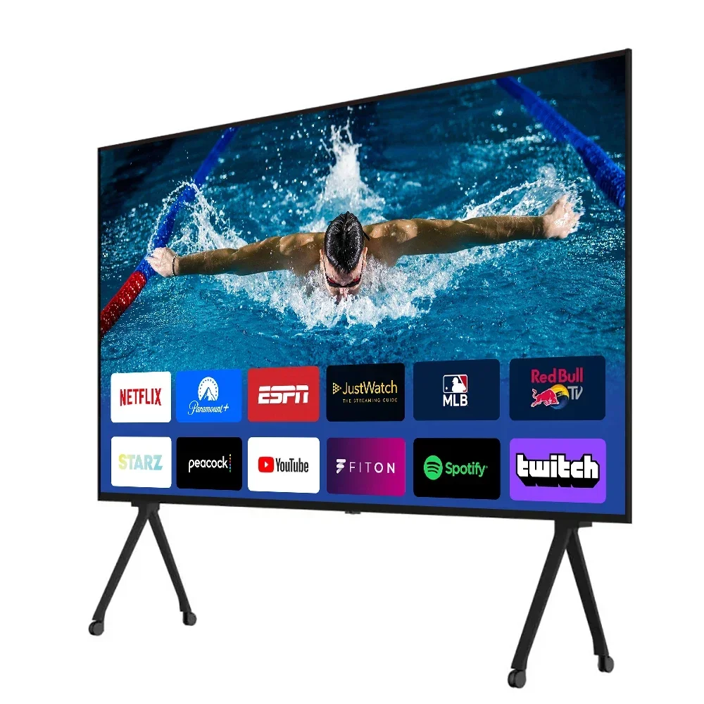 Large Screen TV 75Inch Android TV Tempered Glass Television 4K UHD LED Smart TV