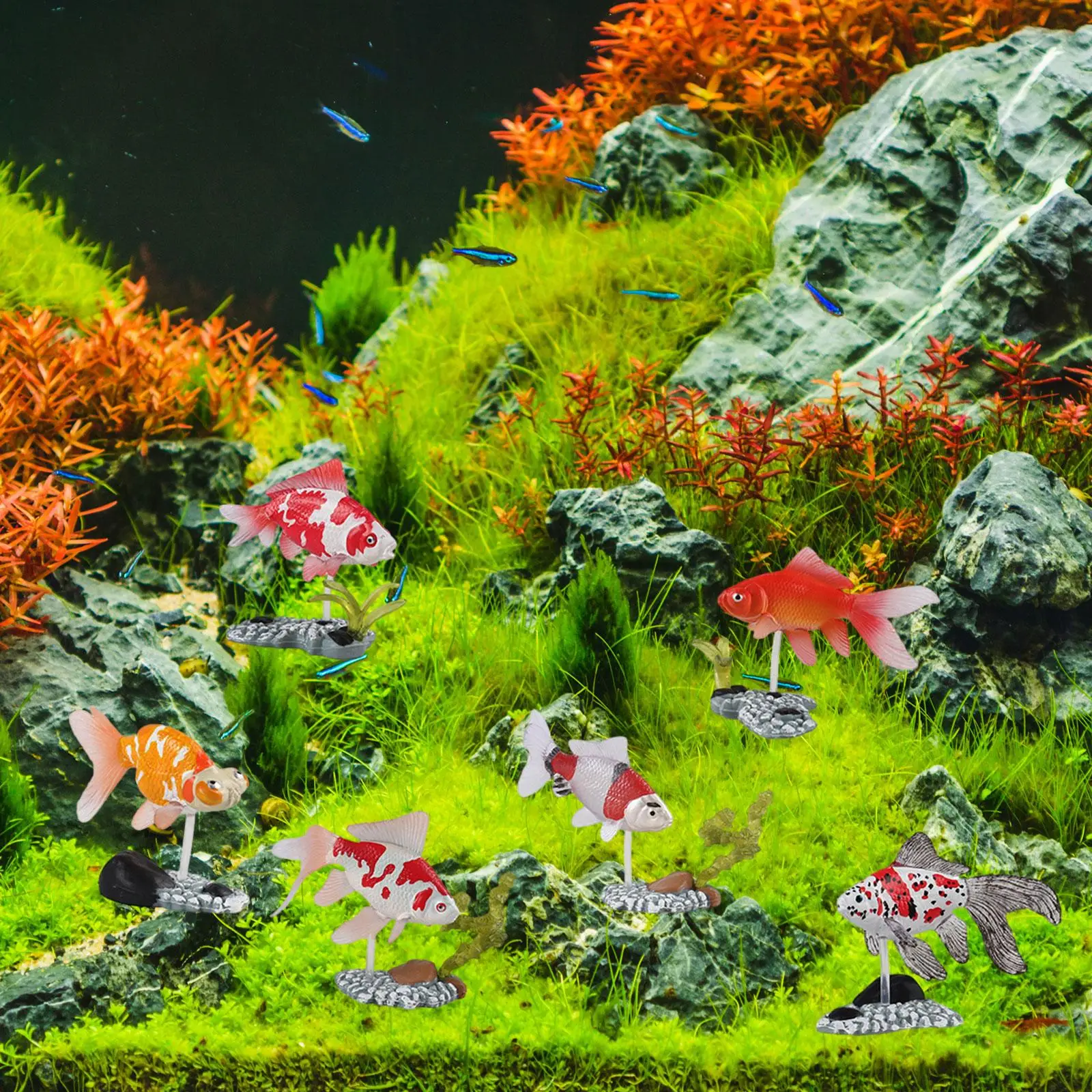 Aquarium Rockery Hideaway Aquatic Caves Multifunctional Bridge Ornament Fish Tank Decoration for Table Desktop Decorative