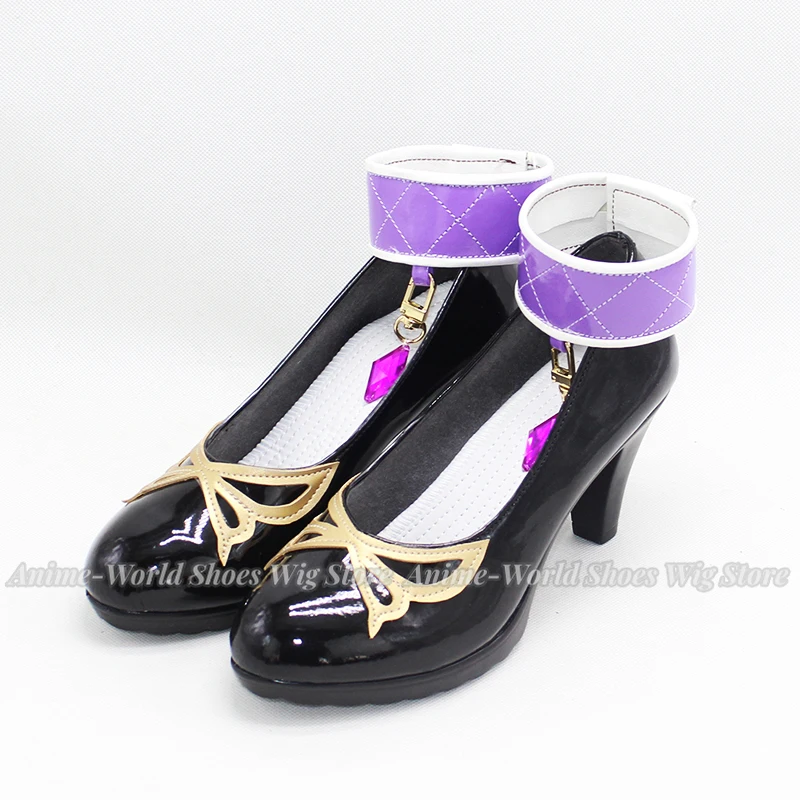 Game Genshin Impact Lisa Cosplay Shoes Custom Made High Heels Women Halloween Carnival Party Anime Role Play Shoes