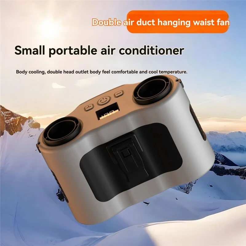 ABRS-Waist-Hanging Fan With Long Battery Life Outdoor Camping Fan With Strong Wind Power Portable Mini Waist-Hanging Fan
