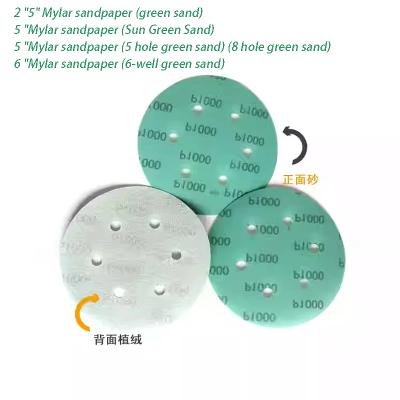 20Pcs 50-150mm 5/8Holes 40 to 2000 Grits Hook and Loop Polyester Film Sandpaper 2/5/6 Inch Sanding Disc Abrasive Polishing Tools