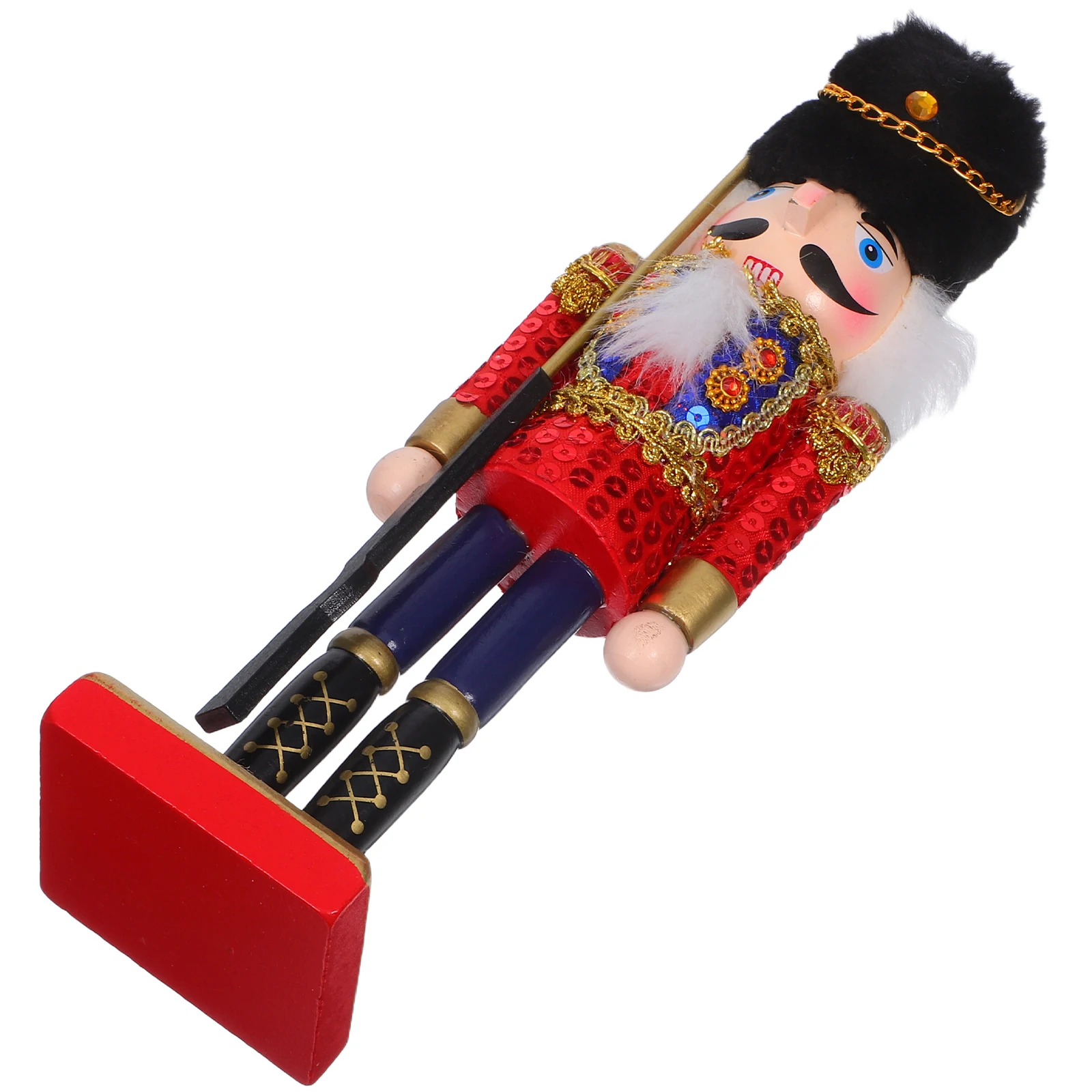 

25Cm Wooden Soldier Statue Christmas Holiday Decor Desktop Table Decoration Xmas Tree Nutcracker Small Wooden Christmas