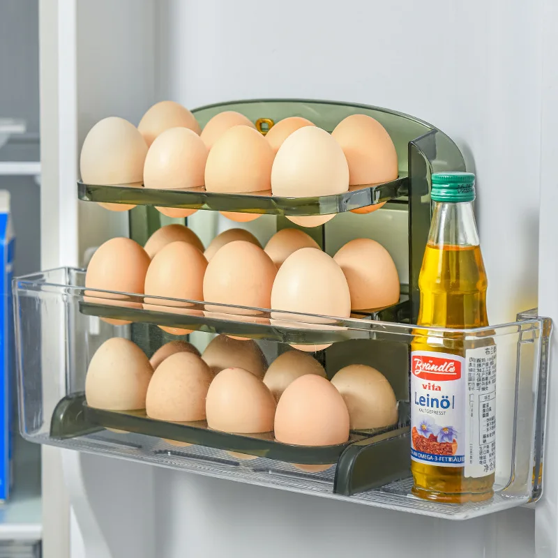 Two Color Household Large Capacity Preservation Container Multi-layer Egg Storage Rack Can Be Foldable Practical Kitchen  Rack