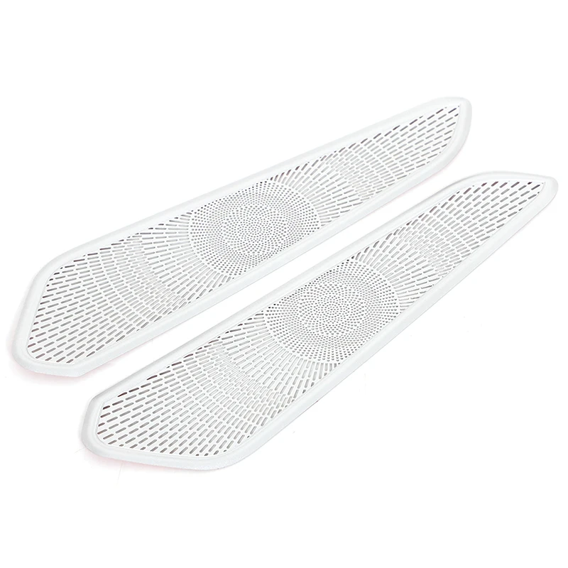 2 قطعة الفولاذ المقاوم للصدأ الفضة لبورشه ماكان 2014 + وحدة التحكم المركزية للسيارة ملصقات مصبغة الزخرفية على كلا الجانبين اكسسوارات السيارات