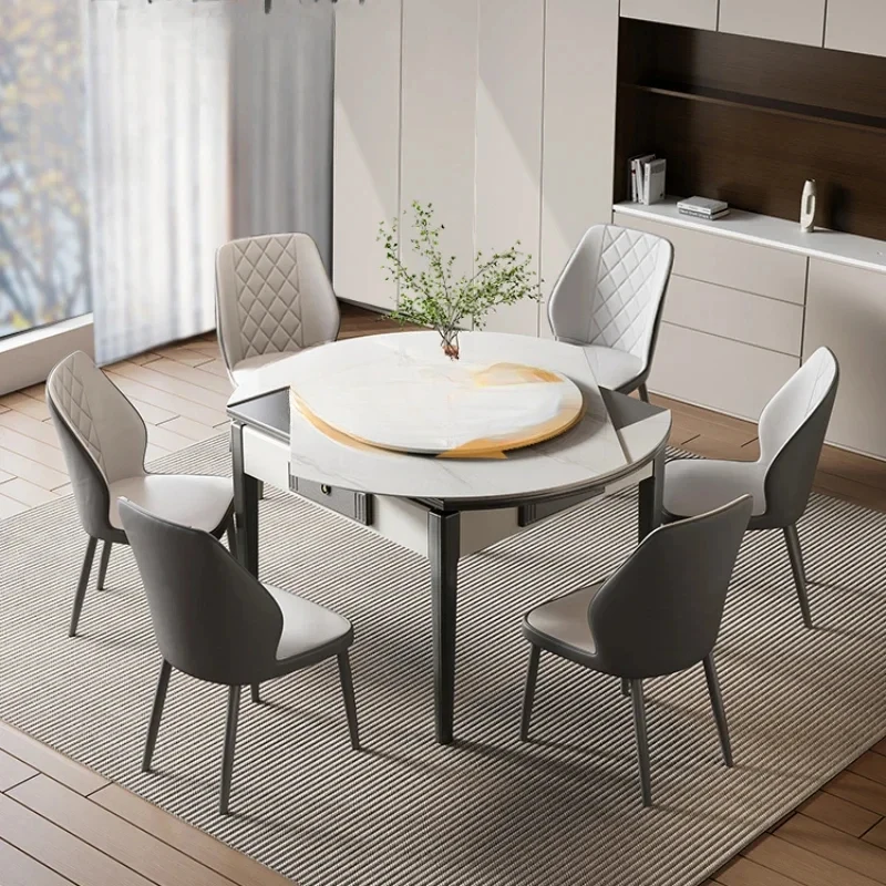 A Dining table mahjong machine fully automatic integrated folding rotating round table household solid mahjong table
