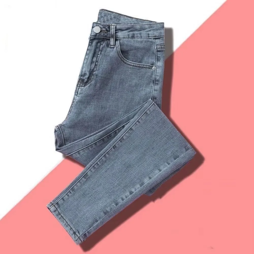 Samthosen, unsichtbar, offener Schritt, Outdoor-Sex, Damenjeans mit hoher Taille, plissierte dehnbare Denim-Hosen, exotische Trend-Streetwear