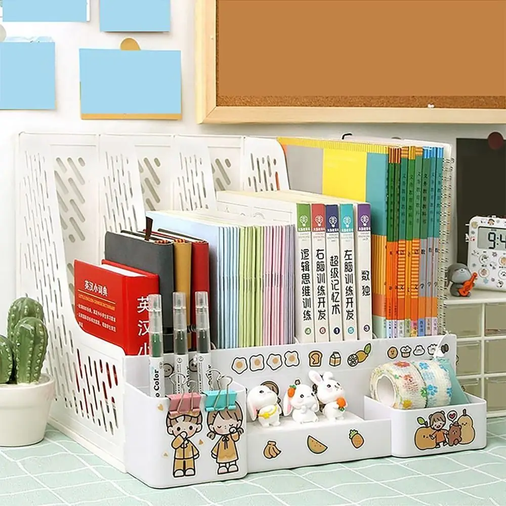 

Large Capacity File Storage Box Pen Holder Thickened Desktop File Box Detachable Multi-color File Rack Office Supplies