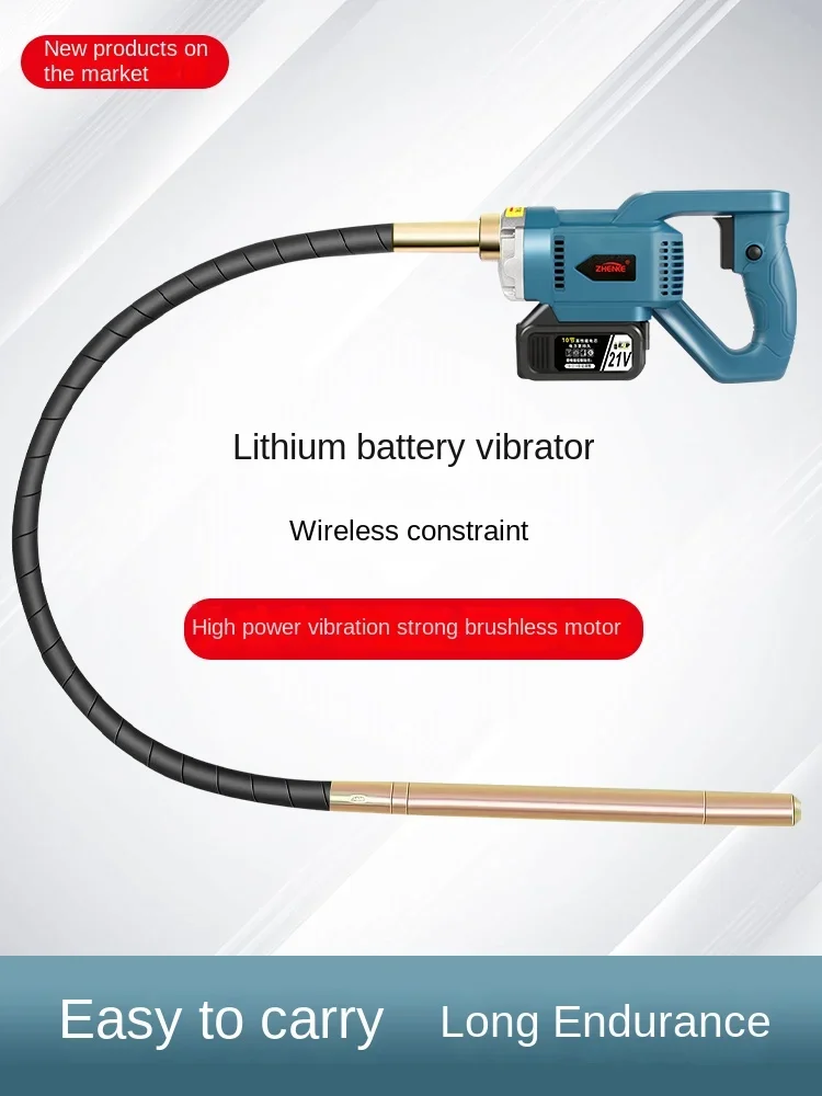 Lithium ion brushless concrete vibrator, portable insertion vibrator, small charging cement vibrator, vibrator