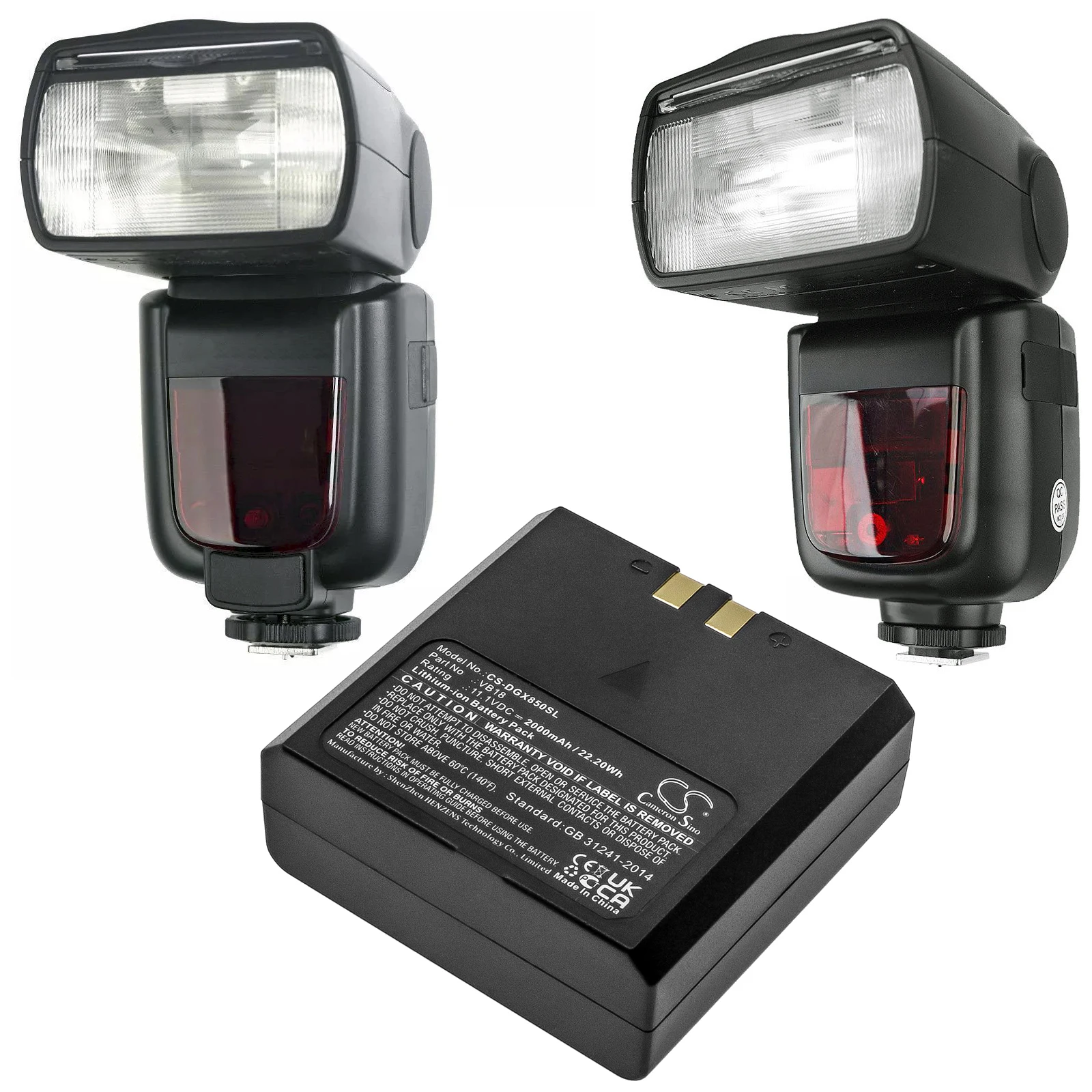 2000mAh 11.1V 22.20Wh Strobe Lighting Li-ion Battery for Flashpoint FPLFSMZLRB VB-18 Zoom,GODOX VB18 V860II V850II V860 V850