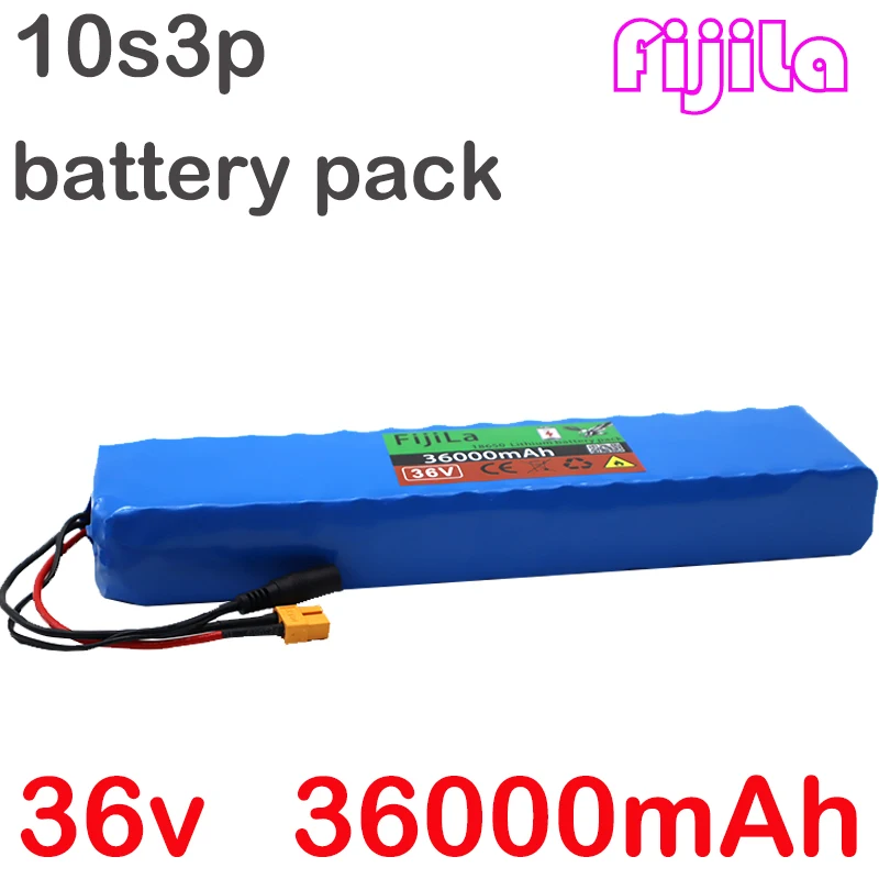 New 36V 36000mAh 600W 10s3p Li-ion Battery Pack 20A BMS  M365 Pro EBike Bicycle Scooter XT60 or Tplug Electric Scooter