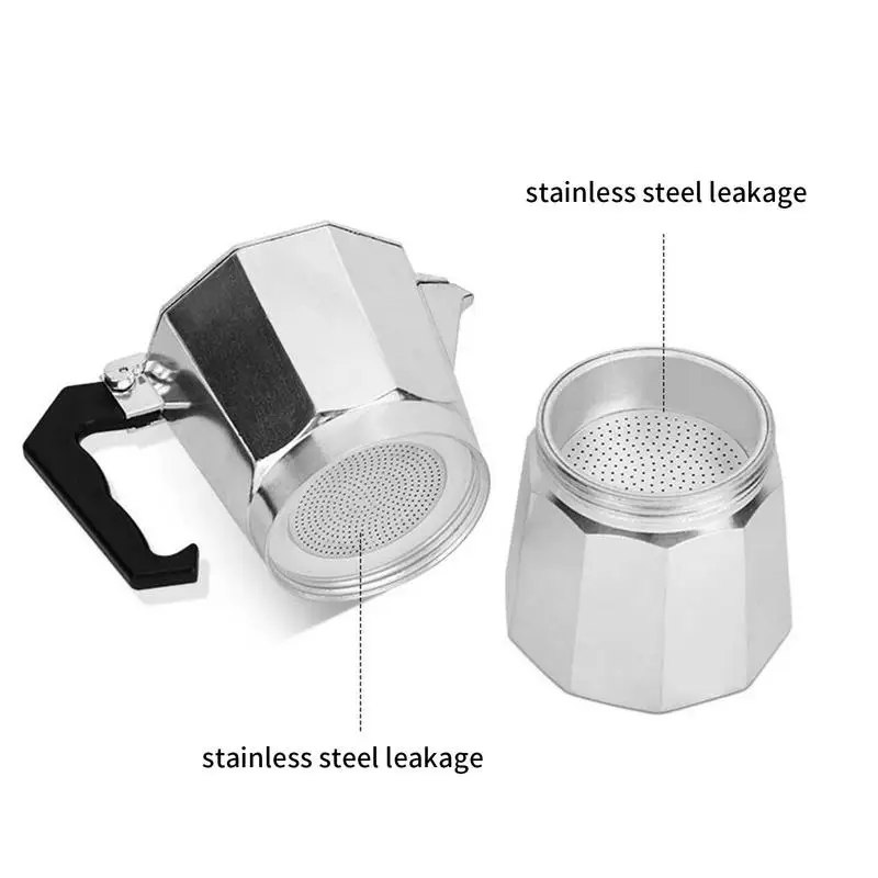 Moka Pot Stovetop cafetera Espresso Manual para acampar, cafetera percoladora de aluminio, utensilios para café