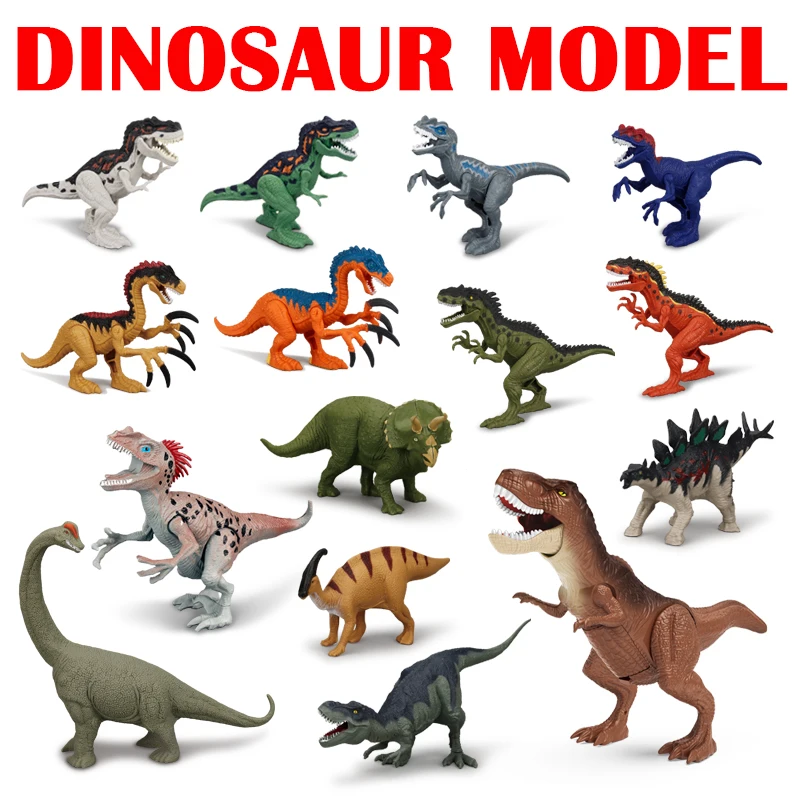 Simulazione Modelli di dinosauri Giocattoli Jurassic Tyrannosaurus Rex Therizinosaurus Velociraptor Action Figures Regali per Ragazzi Bambini
