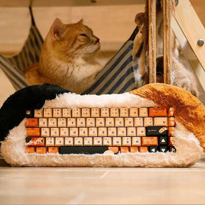 Dry Studio Petbrick65 Mechanical Keyboard Customized Plush Cute Finished Product Set Limited Edition Mechanical Keyboard Gift