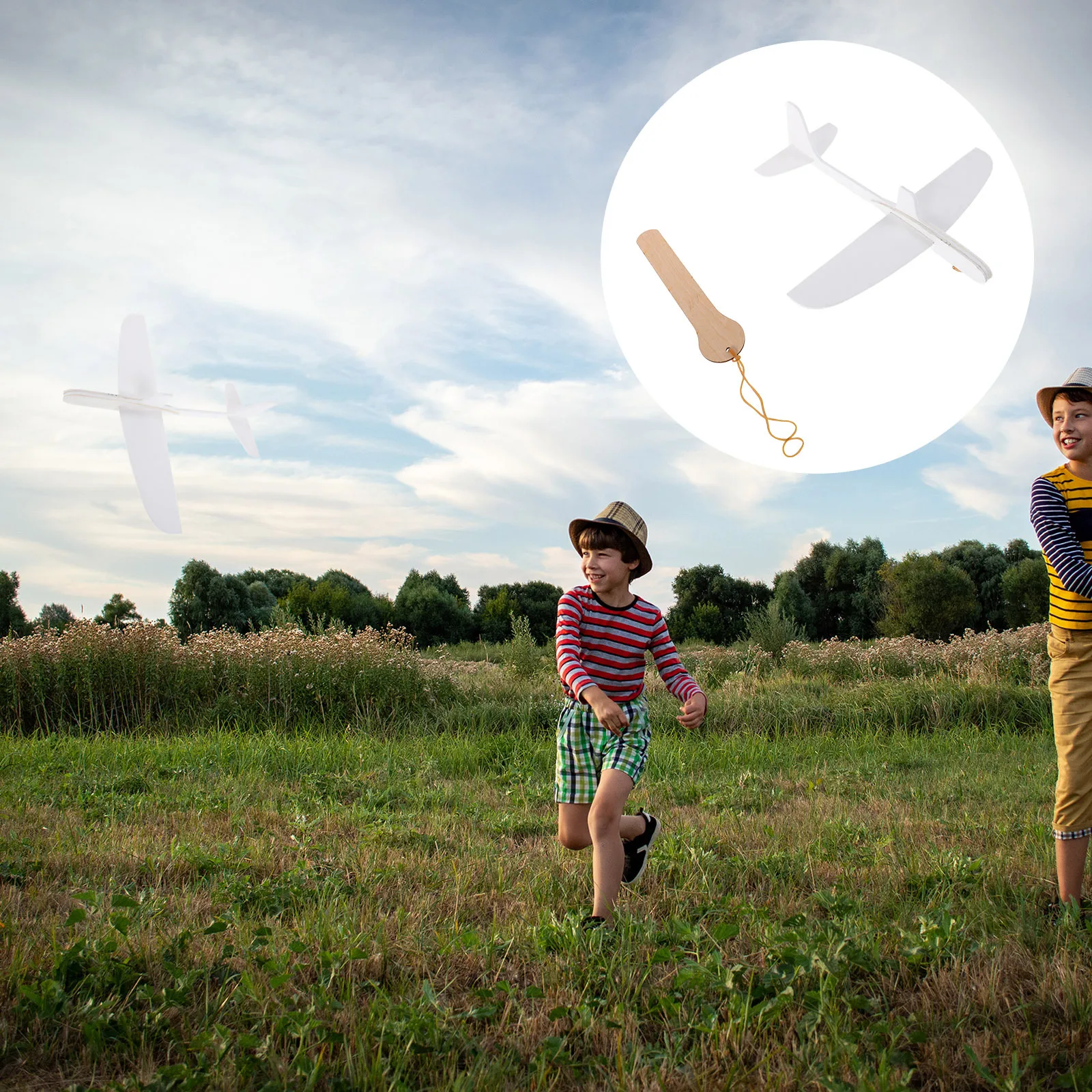 

White Blank Foam Airplane Paintable DIY Glider Outdoor Flying Airplane Flying Fun Foam Gliders Planes Toys Biplane Toy