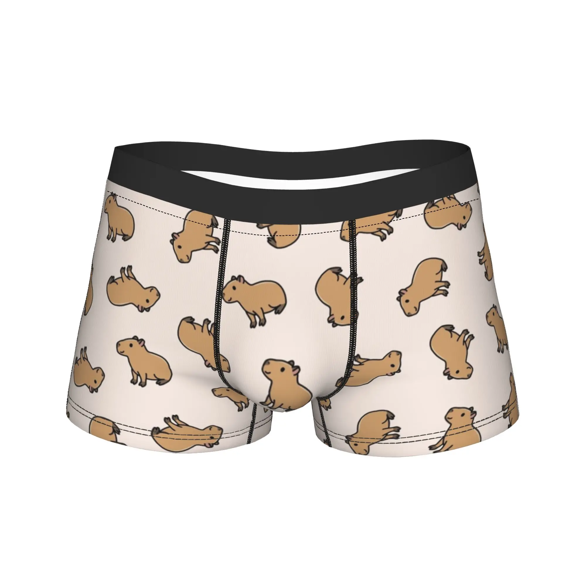 

Мужские трусы-шорты Hot Boxer с принтом капибары, средняя посадка, размеры S-XXL