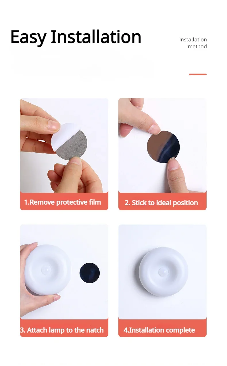 Petites Veilleuses Chaudes à Capteur Tactile, Remplies de Lampe sans Fil, Absorption LED, Idéal pour Dortoir d'Étudiant, Armoire de Cuisine et Garde-Robe