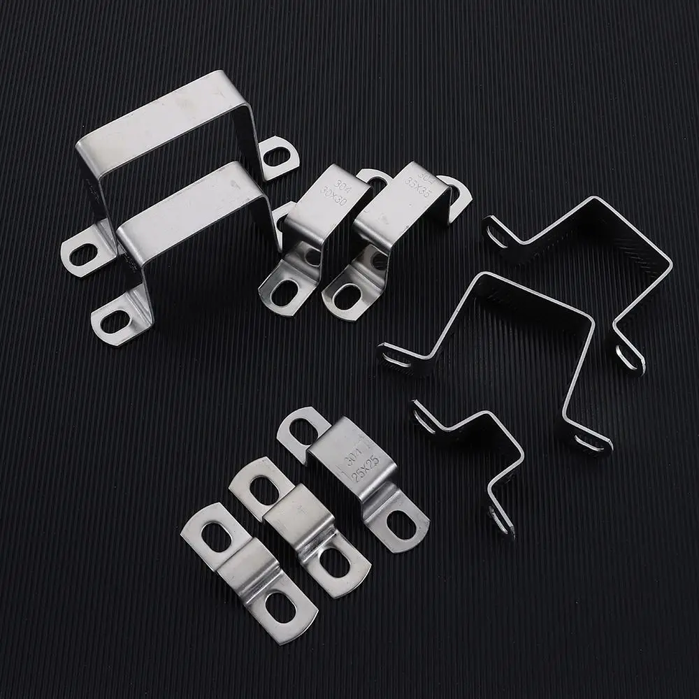 Saddle Clip Horseback Hose Clamp M-shaped U-shaped Square Rectangle Fastening Buckles Ohm Tube Card 304 Stainless Steel