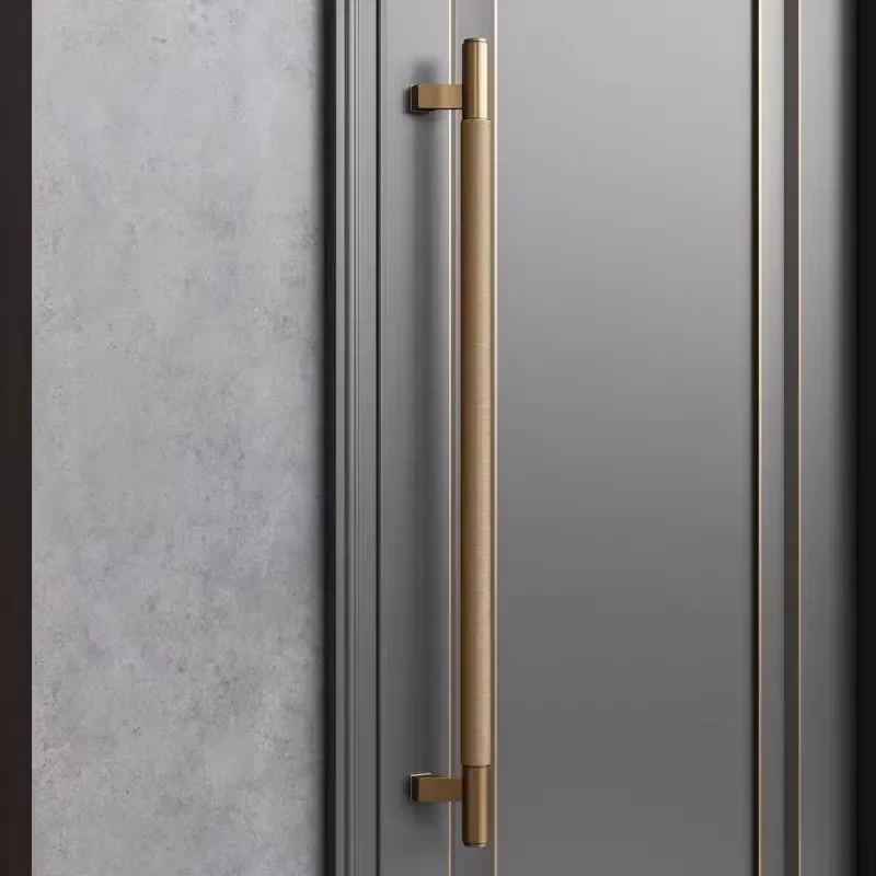 Hot Sale Modern Black Gold Aluminum Door Handles Knurled for Wooden Glass Doors 4