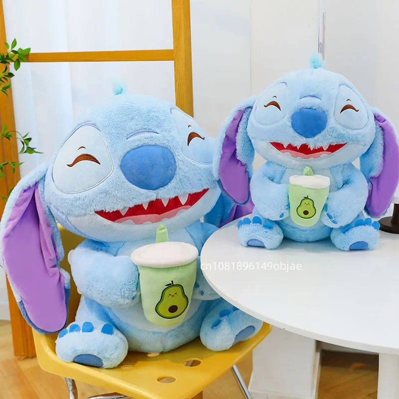 60cm Big Size Stitch Milk Tea Cup cuscino bambola Kawaii Star Stitch personaggio Anime farcito morbido peluche bambola peluche regalo per bambini