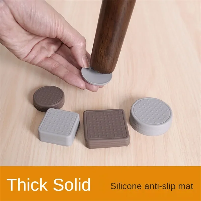 

4-8 Pcs/Lot Round/Square Silicone Sofa Foot Pad Furniture Chair Cover Mute Stool Protective Table Leg Patch Bed Anti Slip Fixer