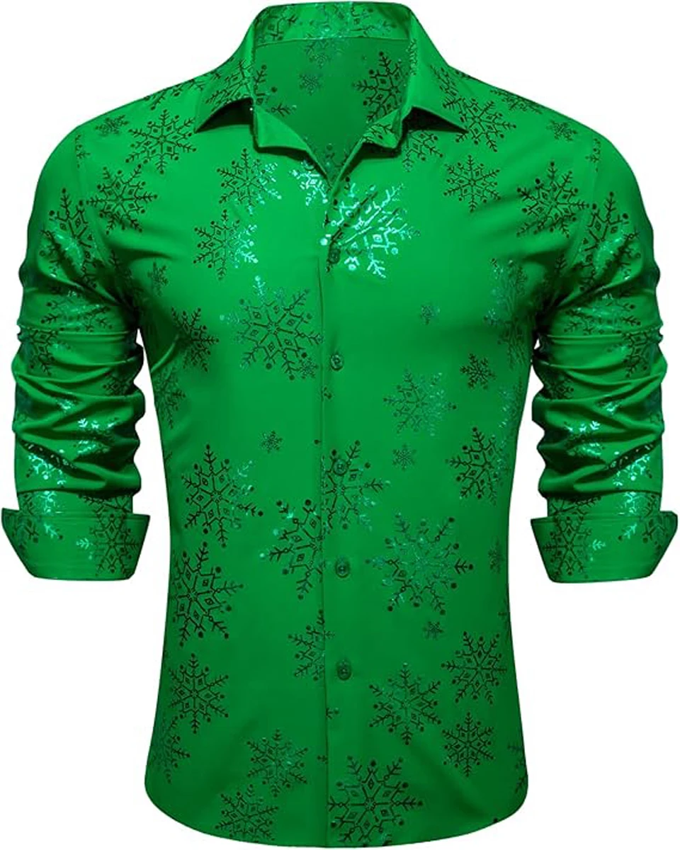 مضحك الرجال قميص عيد الميلاد سانتا كلوز طويلة الأكمام زر أسفل قميص هاواي عطلة عيد الميلاد قميص عطلة حزب في الهواء الطلق #4