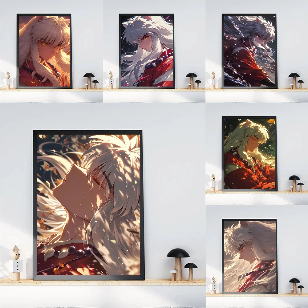 I-InuYasha Anime Poster Paper Print Home Bedroom Entrance Bar Cafe Art Painting Decoration