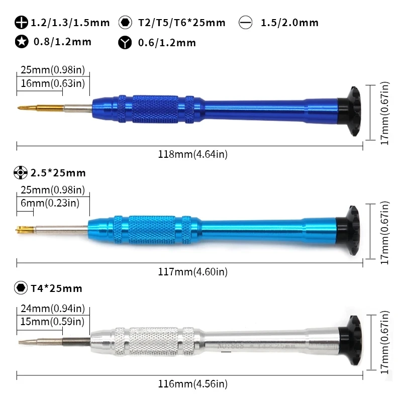 1Pcs Precision Screwdriver T2/T4/T5/T6/Y/Cross/Slotted /Pentalobe / Hex for Watch/Phone/Computer/Glasses DIY Mobile Phone Repair