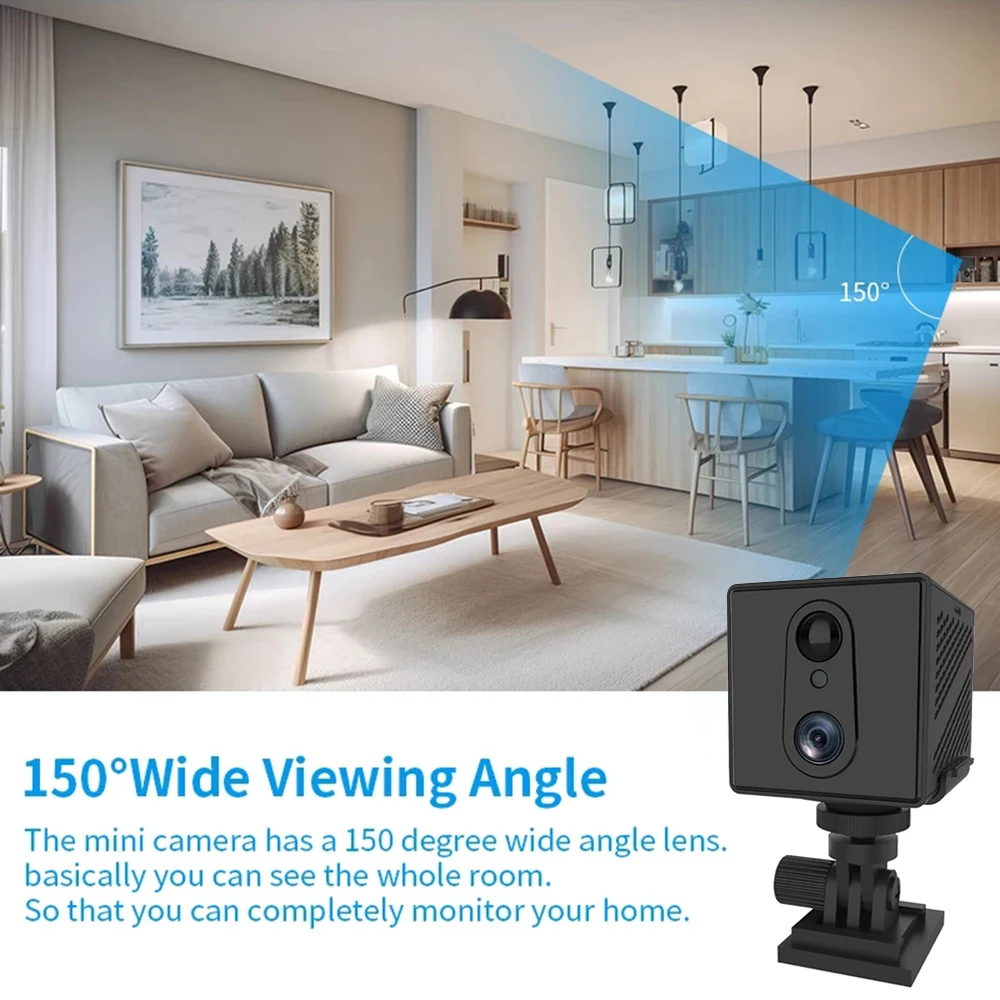 Mini cámara con tarjeta SIM 4G de 64GB, batería de 5MP y 3000mAh, inalámbrica, Wifi, visión nocturna, detección de movimiento, CCTV, cámara IP de voz bidireccional