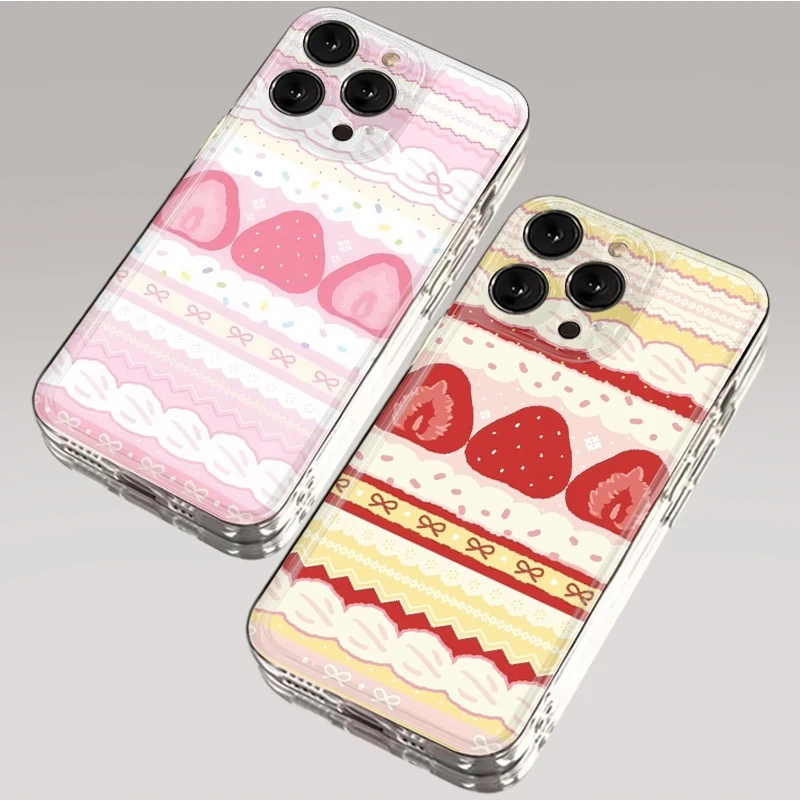Strawberry Cake Phone Case For Samsung Galaxy A56 A36 A26 A25 A24 A16 A15 A55 A54 S26 Ultra S25 S24 FE S23 Plus S22 S21 Cover