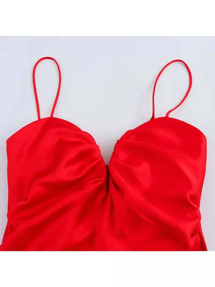 เดรสยาวทรงแคมิ KONDALA สไตล์เซ็กซี่ชิค สำหรับผู้หญิง แขนกุด สีพื้น เรียบหรู เหมาะสำหรับงานปาร์ตี้ แฟชั่นฤดูใบไม้ผลิ-ฤดูร้อน 2025 ชิค สง่างาม สำหรับงานกลางคืนและคลับ