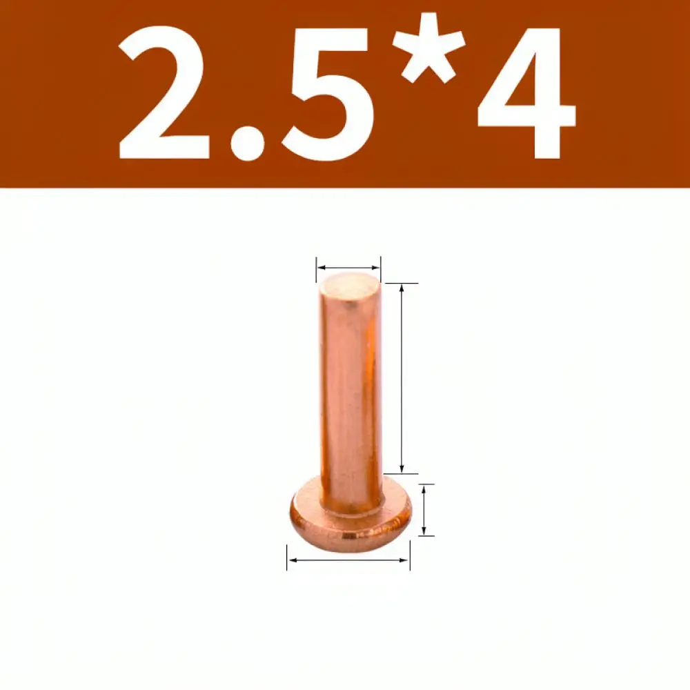 Polished Solid Copper Rivets Flat Head GB109 Standard Fasteners For Wenzhou Xinyang Industrial Mechanical Repair Hardware