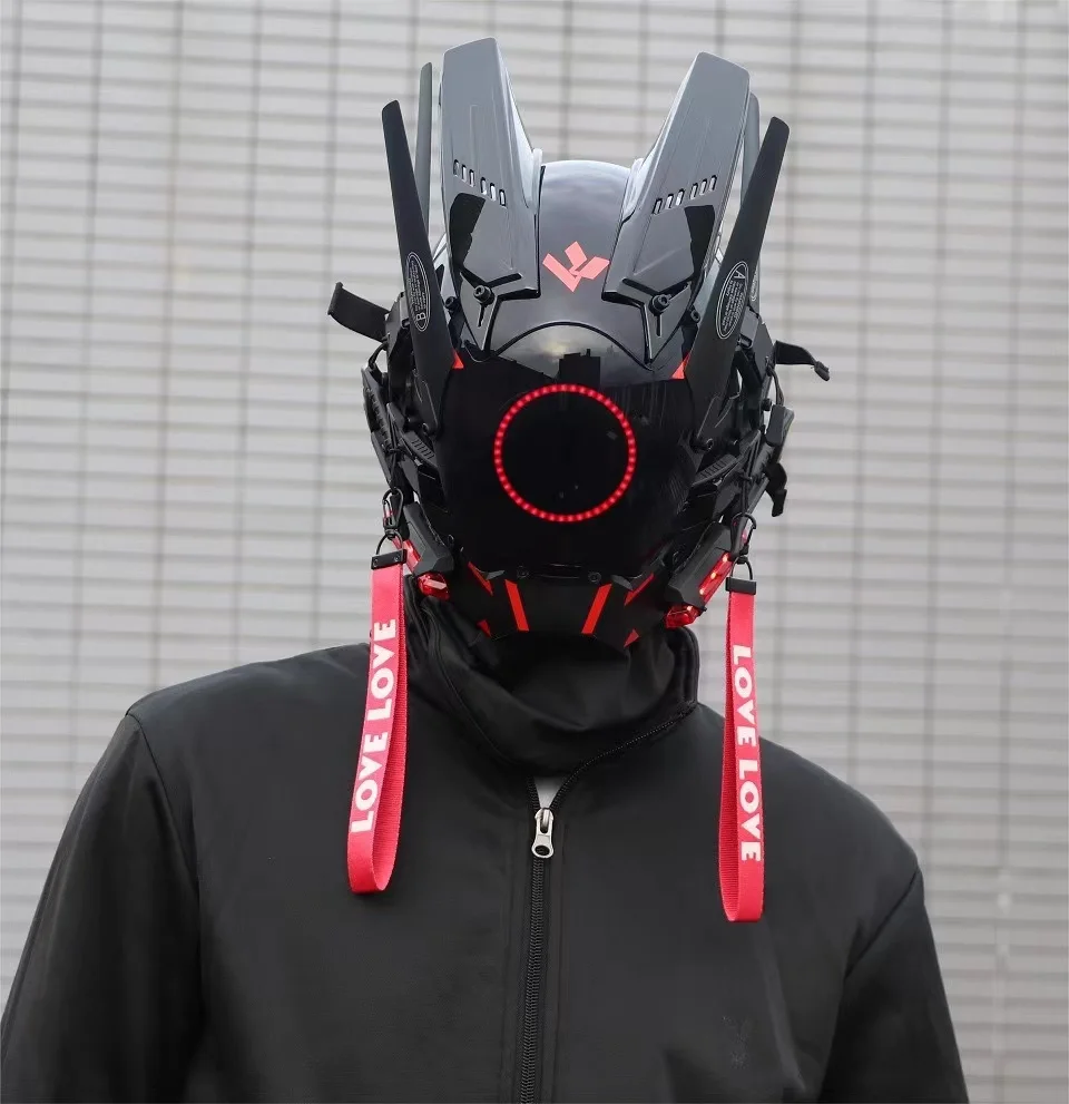 Cyberpunk Role-Play Rainbow Mask, Mechanical Style Helmet, Halloween Party Gift, Toys for Men and Women