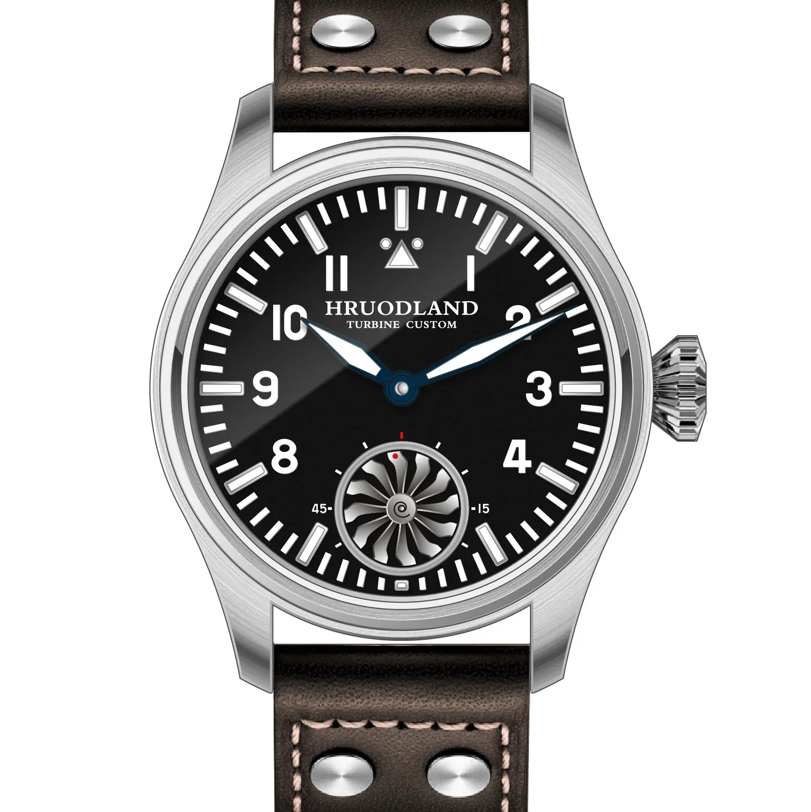 Hruodland 2025 Nieuwe heren Mechanisch Horloge Seagull ST3620 Retro Pilot 43 MM Bgw-9 Lichtgevende Saffierkristal Turbine Reloj Hombre - afbeelding 1