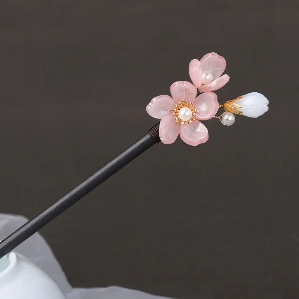 

Elegant Tassel Flower Hair Stick Chinese Style Wood Pearl Hair Stick Hair Fork Hair Chopsticks Hanfu Hair Stick Daily