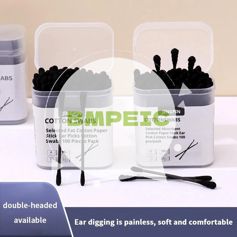 100 قطعة/صندوق مزدوج الرأس أعواد قطنية عصا الأذن ملعقة الأذن ماكياج نظيف مانيكير مسحات القطن أدوات تنظيف المتاح #1