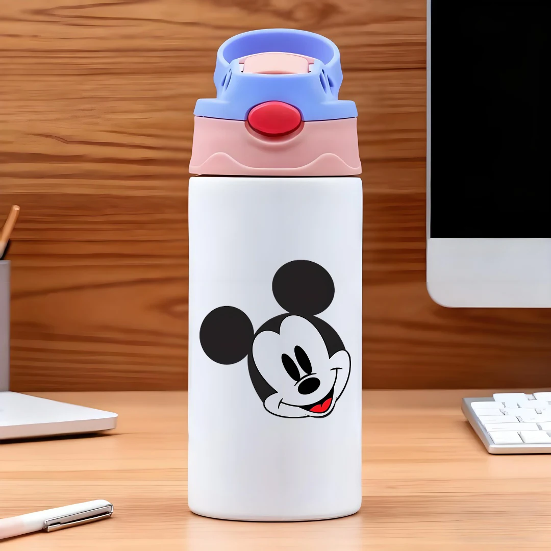 

Disney Mickey Mouse cartoon cup 304 stainless steel cartoon straw cup children's water cup New Year's gift