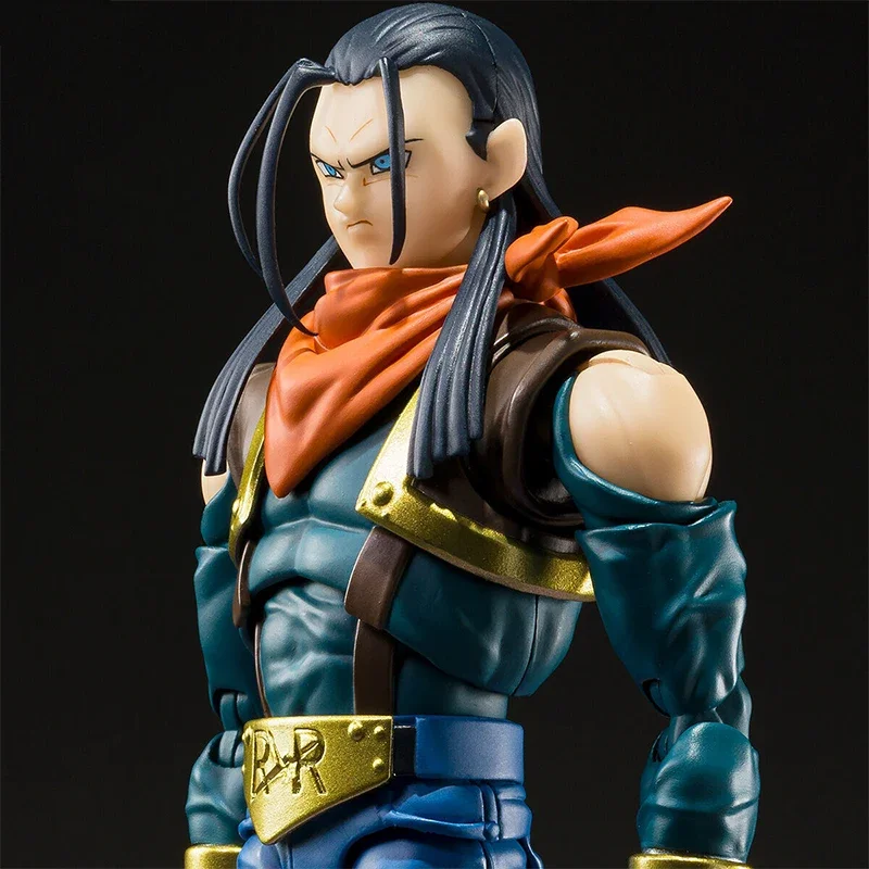 In Stock Bandai SHF S.H.Figuarts Dragon Ball Super Android 17 anime full Action Figure Model Kit original toy gifts for kids