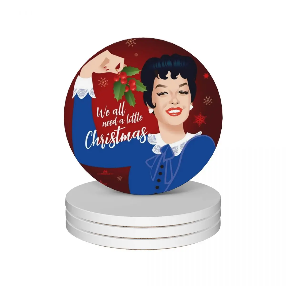 A Little Auntie Mame Christmas Ceramic Coasters (Set of 4) pot anti slip tea cup holder Coasters