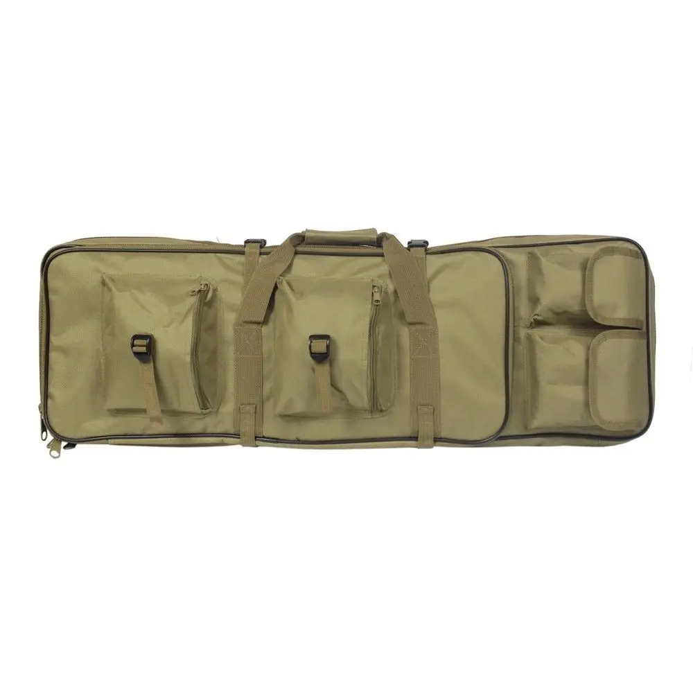 

100cm Tactical Rifle Bag Dual Heavy Duty Gun Case Backpack For Hunting Airsoft Tan