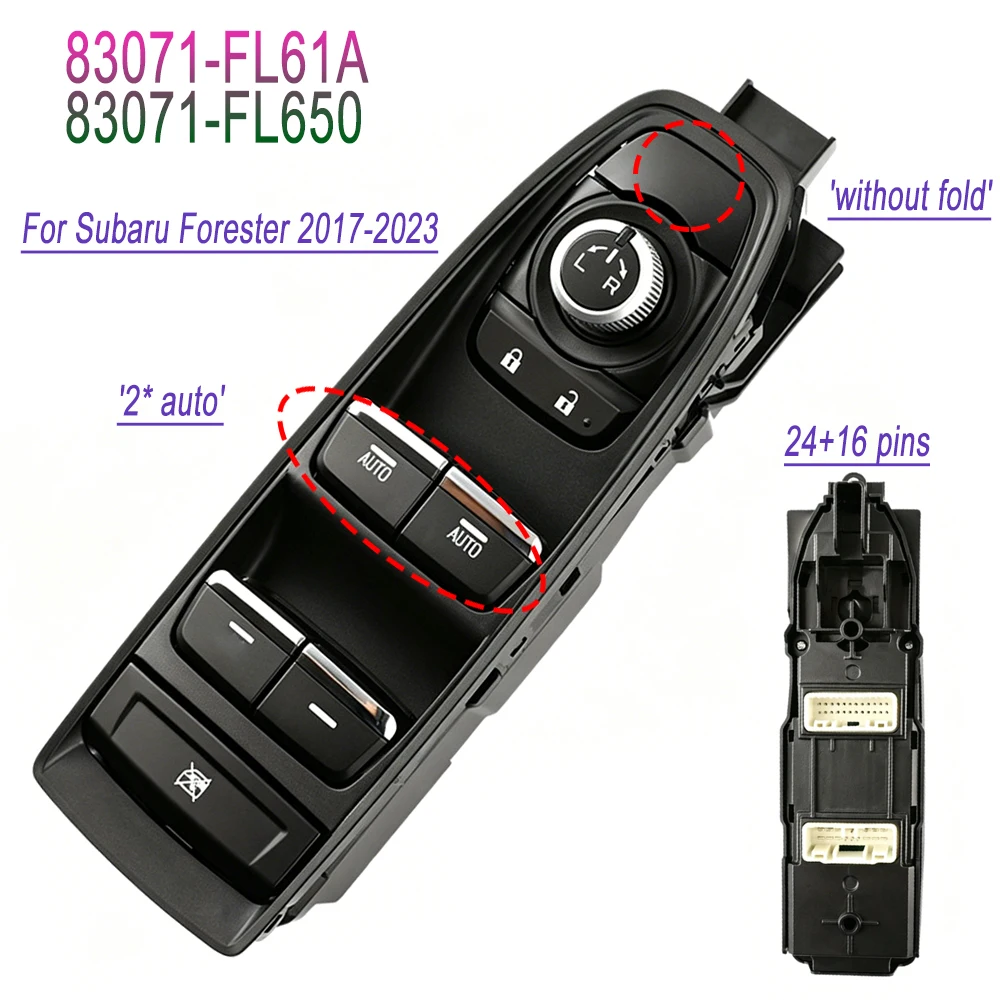 

For Subaru Forester 2017-2023 Electric Window Switch Power Window Master Switch 83071-FL61A 83071-FL650 Car Parts