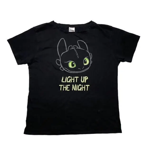 HOW TO TRAIN YOUR DRAGON LIGHT UP THE NIGHT BLACK T-SHIRT XL WOMENS