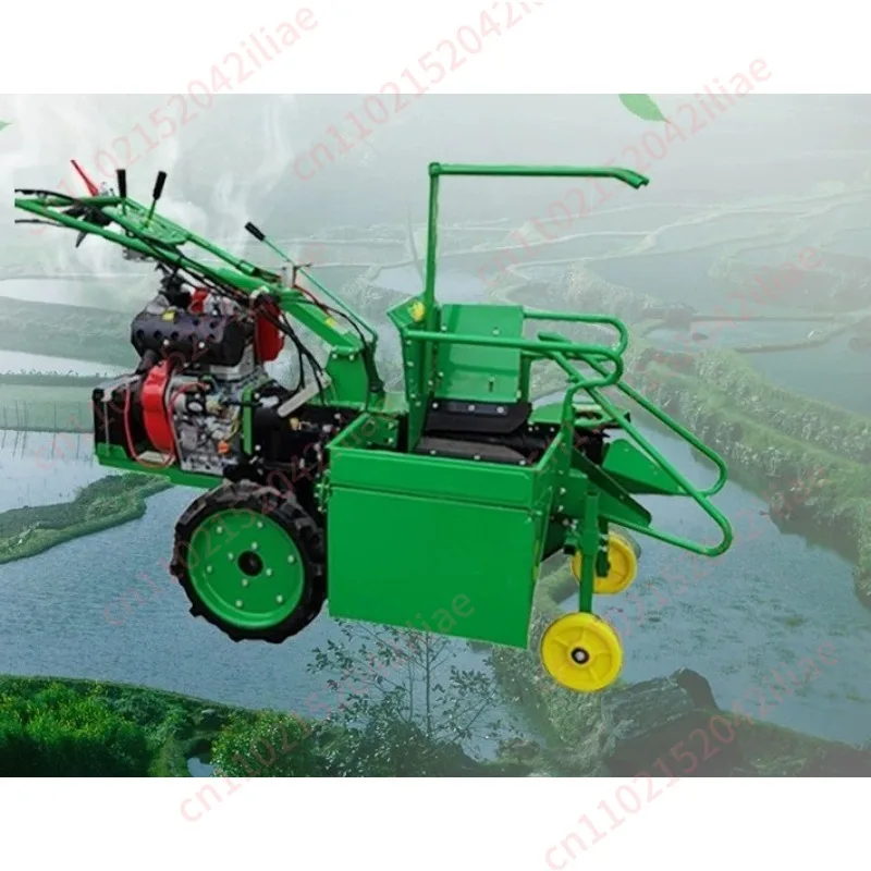 188 diesel Fully automatic corn single-row harvester, household small hand-held corn harvester with corn stalks