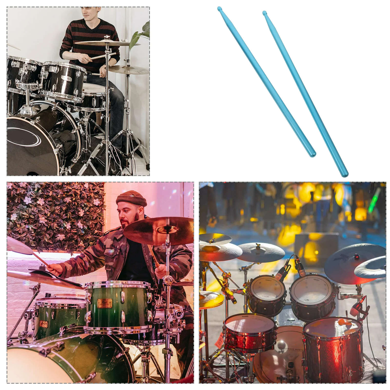 

1 Pair Aluminum Alloy Drumsticks 5A Metal Drumstick For Percussion Instrument Accessory Drum Set Stick Professional Use In