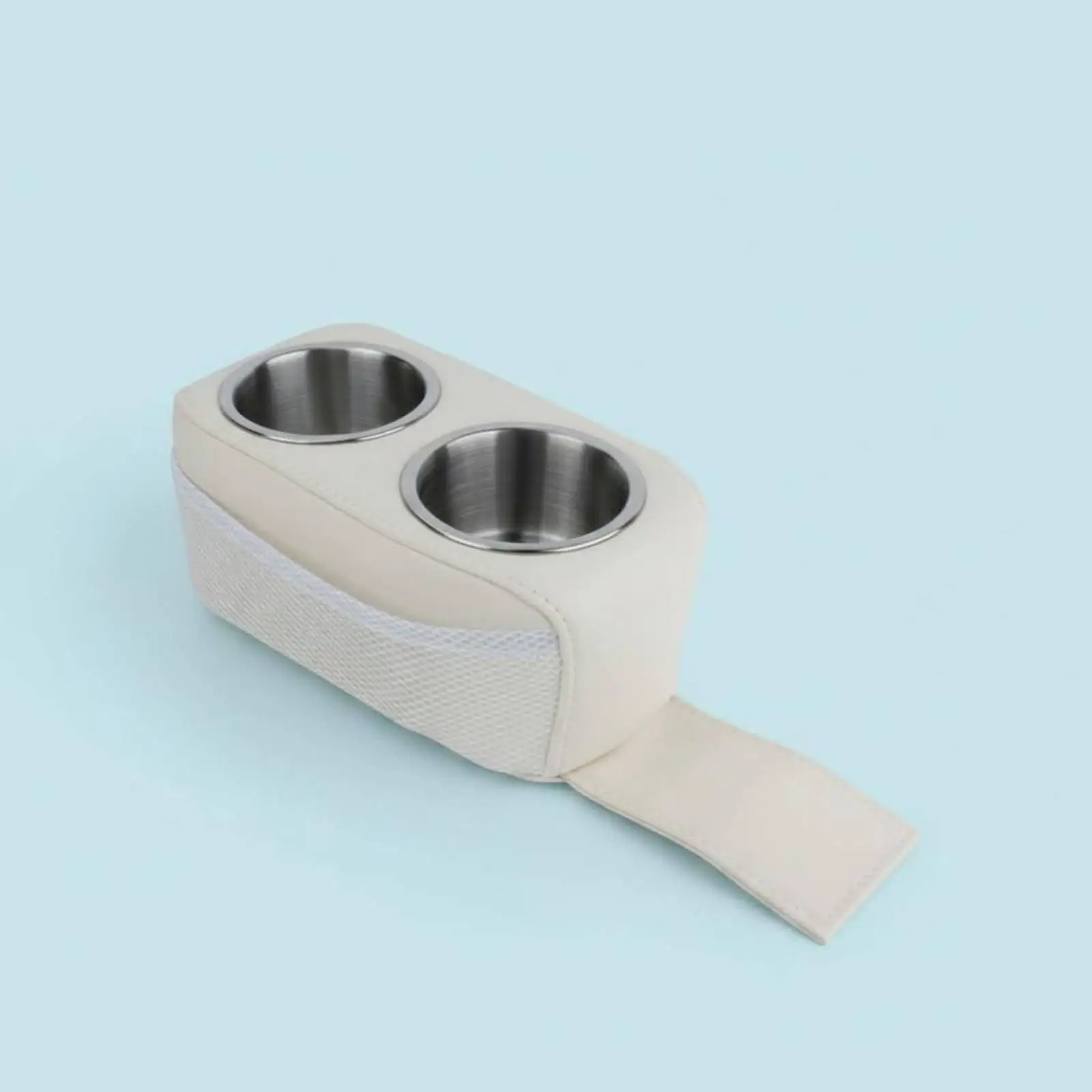 Marine Vehicle Drink Holder Stainless Steel Cup Insert with Mesh Side Pocket Car Boat Beverage Support for RV Journeys