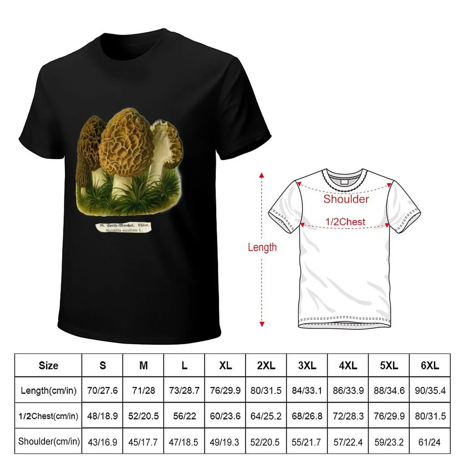 Morchella Esculenta Morel Mushrooms T-Shirt Short sleeve tee shirts graphic tees anime figures boys whites t shirt for men