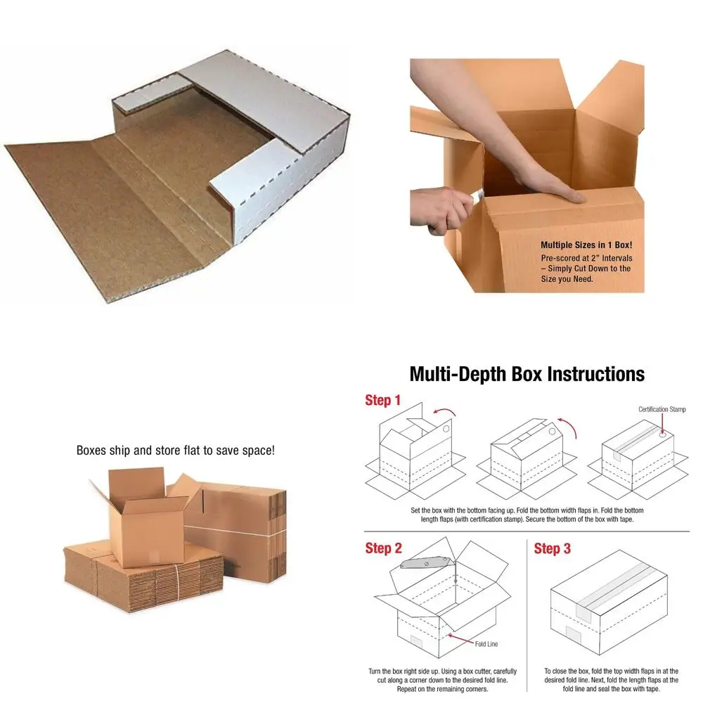 صناديق بريد بيضاء متعددة العمق للكتب، 100-9، 5/8 × 6 5/8 × 1 1/4 بوصة، تغليف شحن متين