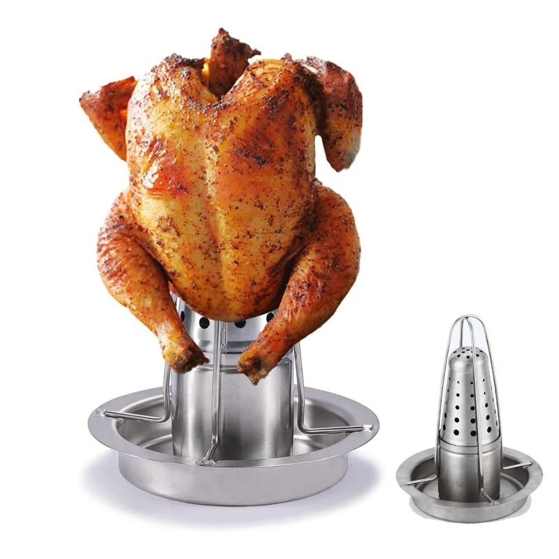Detachable Stainless Steel BBQ Grill Tray Household Roasting Rack For Turkey Chicken Outdoor Camping Barbecue Accessory