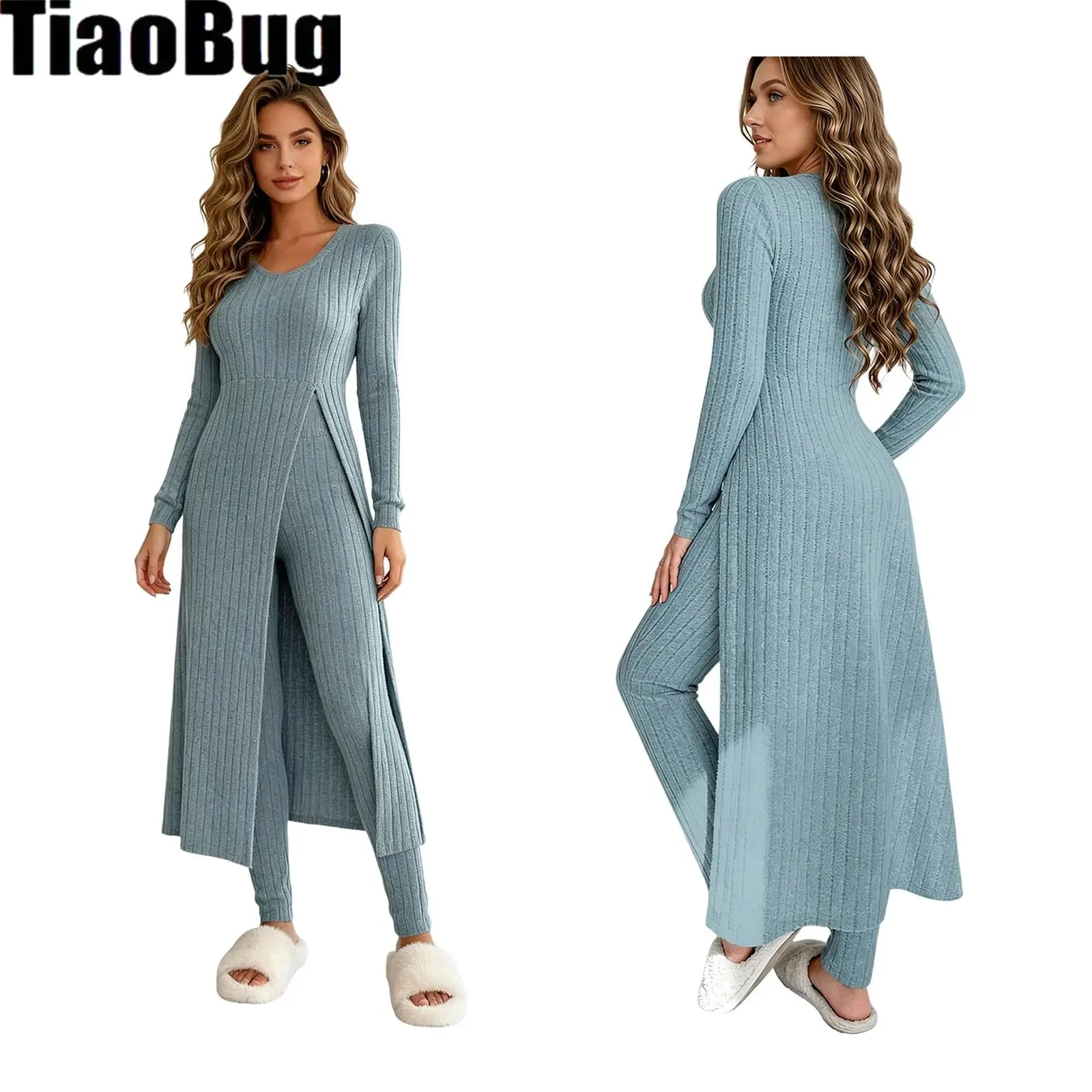 ensemble-de-pyjama-cotele-2-pieces-pour-femme-vetements-de-detente-decontractes-haut-a-manches-longues-fendu-sur-le-cote-avec-leggings-taille-haute